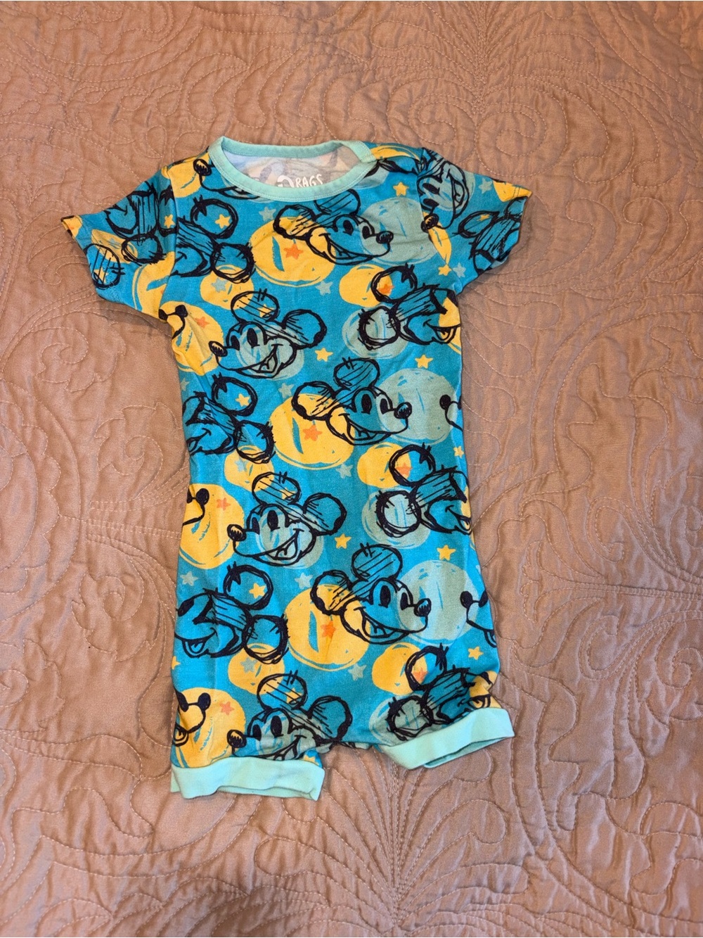 Disney Blue and Yellow Mickey Mouse One-Piece Romper